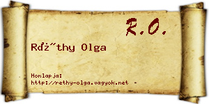 Réthy Olga névjegykártya